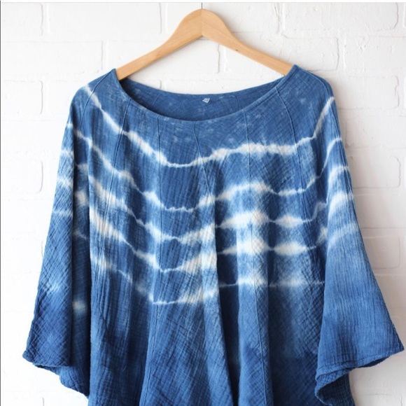 shibori by the sea Sweaters - (SOLD @ POP UP) Shibori poncho soft double gauze